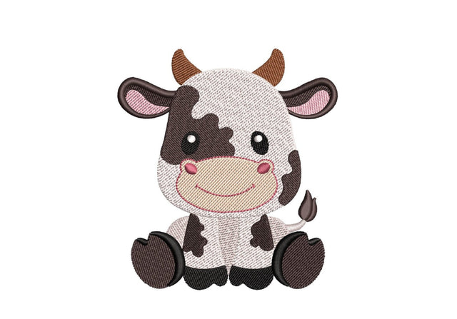 Baby Cow Embroidery Design, Farm Animal Embroidery File, 3 Sizes, Instant Download Embroidery/Applique DESIGNS Nino Nadaraia 