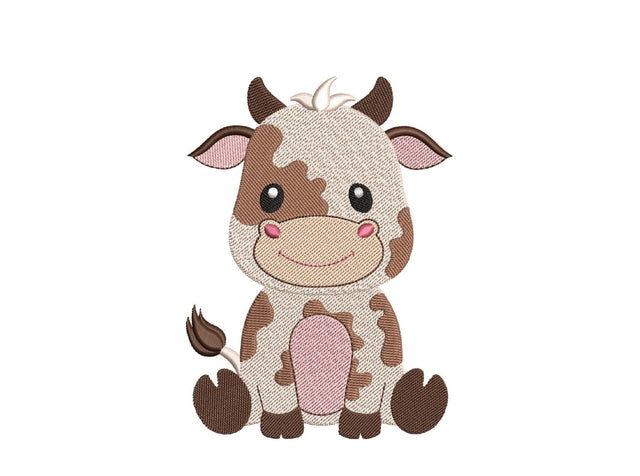 Baby Cow Embroidery Design, Farm Animal Embroidery File, 5 Sizes, Instant Download Embroidery/Applique DESIGNS Nino Nadaraia 