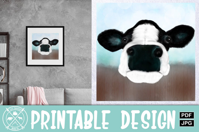 Baby cow up close PDF Print|Printable PDF Sublimation Last Frontier Design Co. 