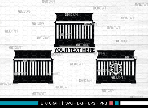 Baby Crib Monogram, Baby Crib Silhouette, Baby Crib SVG, Baby Svg, Infant Svg, Bassinet Svg, Child Svg, SB00464 SVG ETC Craft 