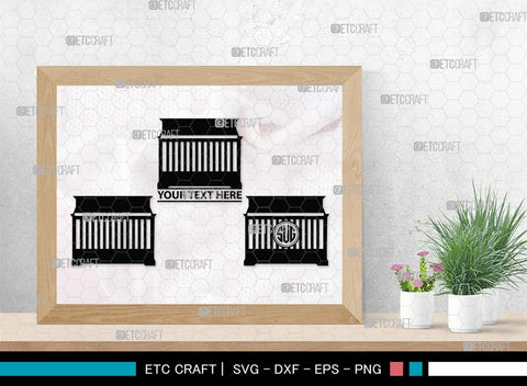 Baby Crib Monogram, Baby Crib Silhouette, Baby Crib SVG, Baby Svg, Infant Svg, Bassinet Svg, Child Svg, SB00464 SVG ETC Craft 