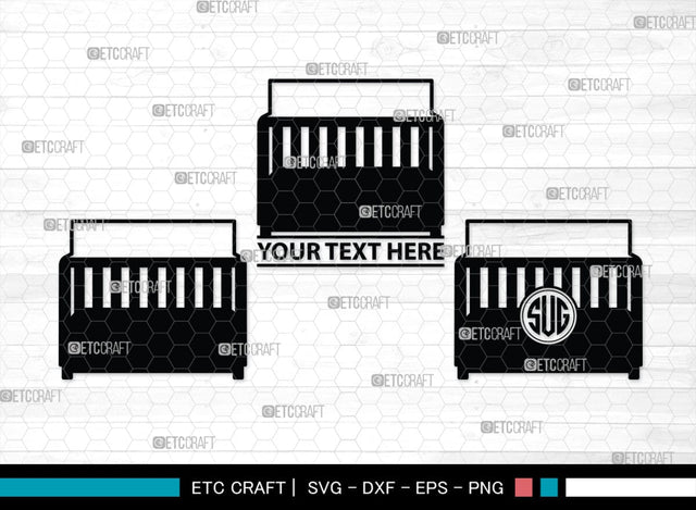 Baby Crib Monogram, Baby Crib Silhouette, Baby Crib SVG, Baby Svg, Infant Svg, Bassinet Svg, Child Svg, SB00464 SVG ETC Craft 