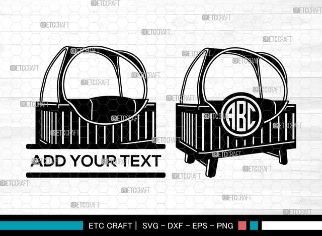 Baby Crib Monogram SVG, Child Bedroom Svg, Baby Room Svg, Baby Crib Bassinet Svg, Split Monogram Svg SVG ETC Craft 