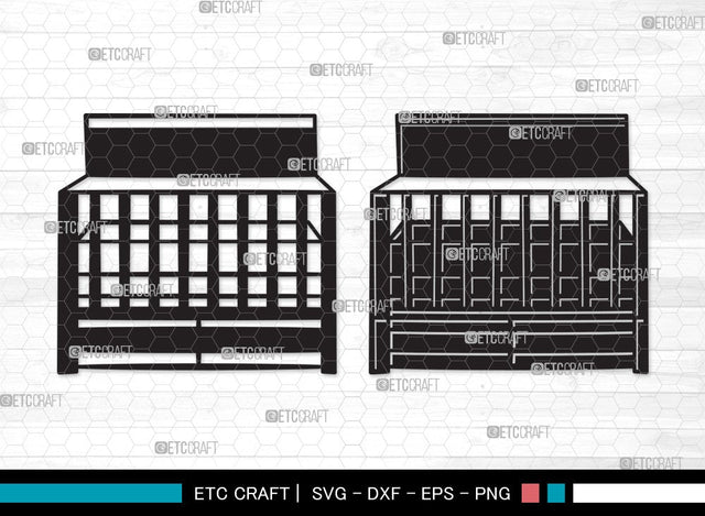 Baby Crib Silhouette SVG Cut File | Baby Crib Svg | Baby Svg | Child Svg | Baby Crib Silhouette SVG ETC Craft 