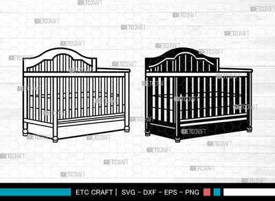 Baby Crib SVG, Child Bedroom Svg, Baby Room Svg, Baby Crib Bassinet Svg, Baby Crib Svg SVG ETC Craft 