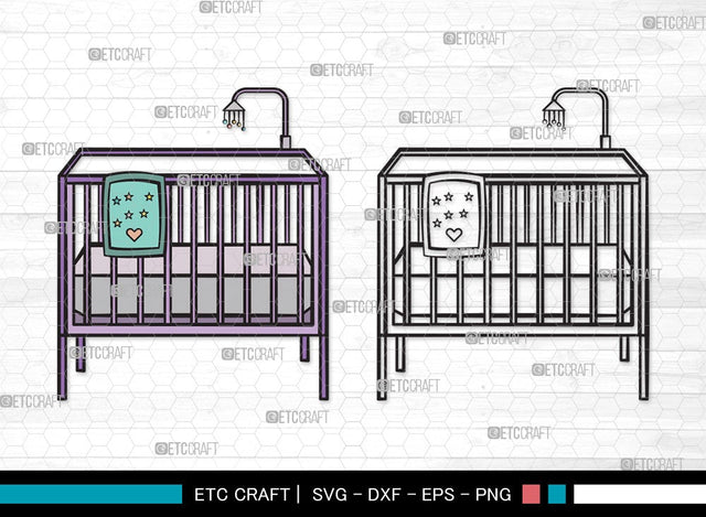 Baby Crib SVG Cut File | Baby Crib Svg | Baby Svg | Child Svg | Baby Crib Clipart SVG ETC Craft 