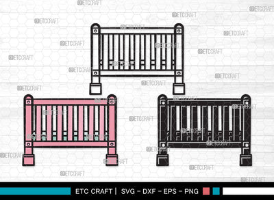 Baby Crib SVG Cut File | Baby Crib Svg | Baby Svg | Child Svg | Baby Crib Clipart SVG ETC Craft 