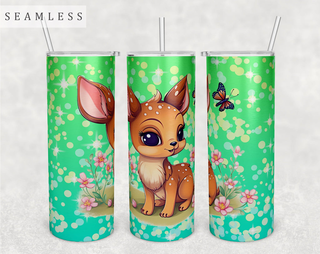 Baby Deer Tumbler Wrap, 20 Oz Skinny Tumbler Sublimation Design ...