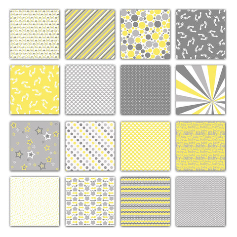 Baby Digital Paper in Grays and Yellow Sublimation Old Market 
