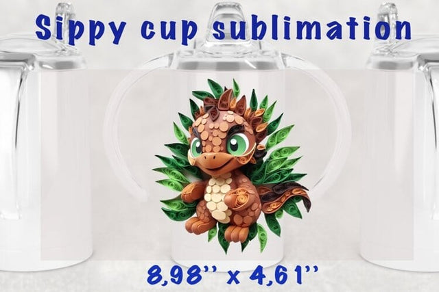 Baby Dinosaur Sippy cup sublimation wrap / dinosaur baby Sublimation Angelina Semenova 