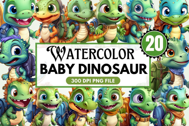 Baby Dinosaur with Backpack Sublimation Bundle Sublimation Regulrcrative 