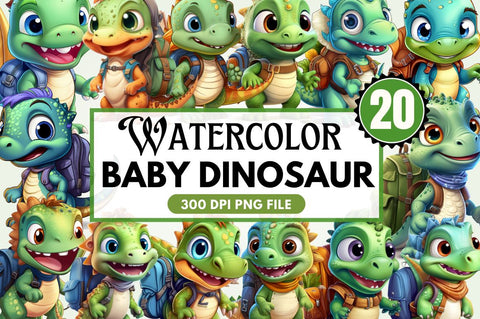Baby Dinosaur with Backpack Sublimation Bundle Sublimation Regulrcrative 