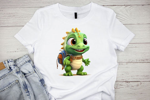 Baby Dinosaur with Backpack Sublimation Bundle Sublimation Regulrcrative 