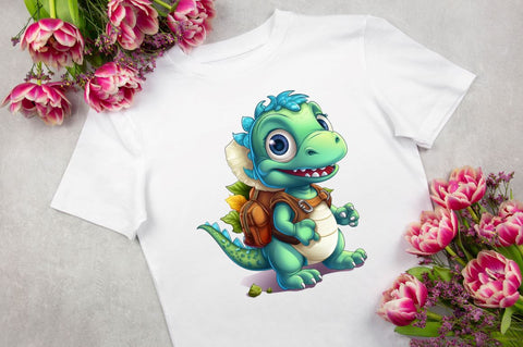 Baby Dinosaur with Backpack Sublimation Bundle Sublimation Regulrcrative 