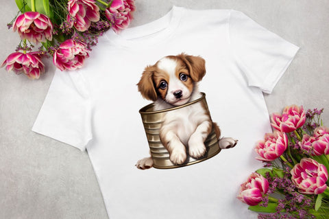 Baby Dog in a Can Sublimation Clipart Bundle SVG Regulrcrative 