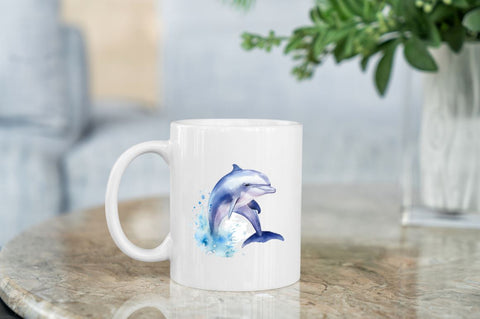 Baby Dolphin Watercolor Clipart Bundle Sublimation Regulrcrative 