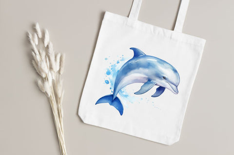 Baby Dolphin Watercolor Clipart Bundle Sublimation Regulrcrative 