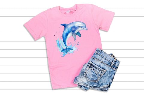 Baby Dolphin Watercolor Clipart Bundle Sublimation Regulrcrative 