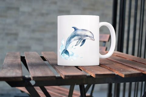 Baby Dolphin Watercolor Clipart Bundle Sublimation Regulrcrative 