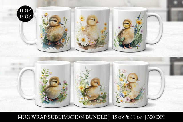 Baby Ducks Mug Sublimation Bundle | Spring Coffee Cup PNGs Sublimation BijouBay 