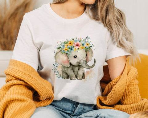 Baby Elephant Clipart Bundle, 6 Designs, Little Elephant PNG Files, Cute Elephant PNG, Elephant Sublimation Designs Sublimation HappyDesignStudio 