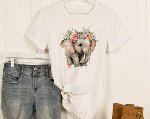 Baby Elephant Clipart Bundle, 6 Designs, Little Elephant PNG Files, Cute Elephant PNG, Elephant Sublimation Designs Sublimation HappyDesignStudio 