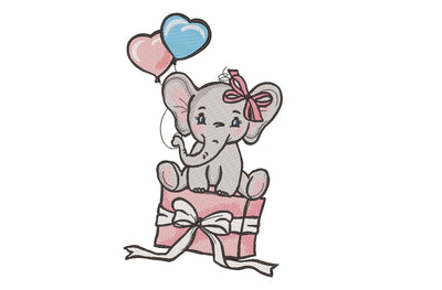 Baby Elephant Embroidery Design, 2 sizes Embroidery/Applique DESIGNS Nino Nadaraia 