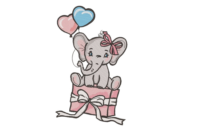 Baby Elephant Embroidery Design, 2 sizes Embroidery/Applique DESIGNS Nino Nadaraia 