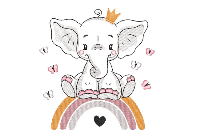 Baby Elephant Embroidery Design, 5 sizes Embroidery/Applique DESIGNS Nino Nadaraia 