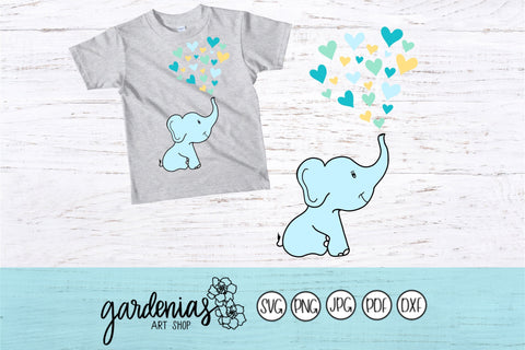 Baby Elephant Hearts SVG Gardenias Art Shop 