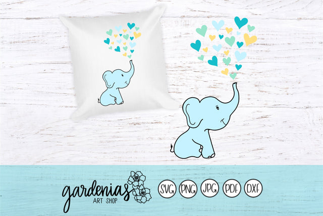 Baby Elephant Hearts SVG Gardenias Art Shop 
