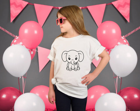 Baby Elephant SVG Bundle, 6 Designs, Little Elephant PNG, Cute Elephant Clipart, SVG For Kids SVG HappyDesignStudio 