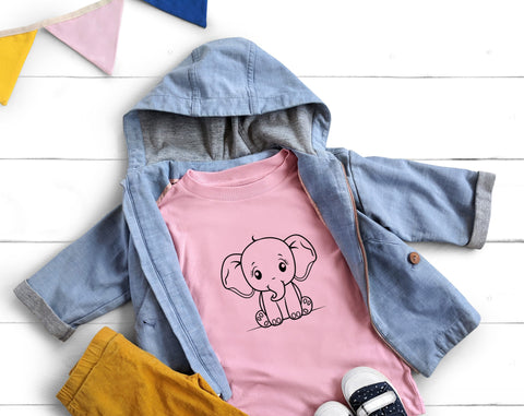 Baby Elephant SVG Bundle, 6 Designs, Little Elephant PNG, Cute Elephant Clipart, SVG For Kids SVG HappyDesignStudio 