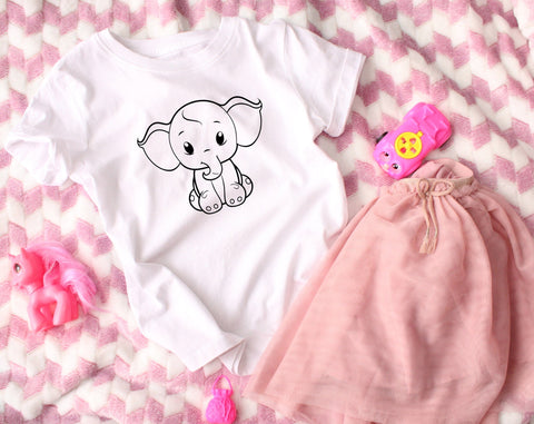 Baby Elephant SVG Bundle, 6 Designs, Little Elephant PNG, Cute Elephant Clipart, SVG For Kids SVG HappyDesignStudio 