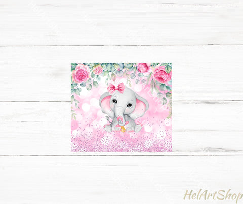 Baby Elephant Tumbler PNG Sublimation, Cute Girl Tumbler Png Sublimation _HelArtShop_ 