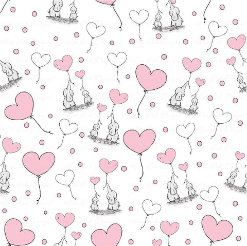 Baby Elephant with Balloons Digital Pattern Paper Pack (Pink) One Oak Designs 