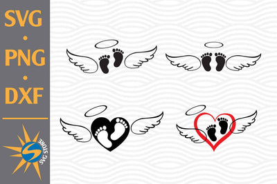 Baby Feet Angle Wing SVG, PNG, DXF Digital Files Include SVG SVGStoreShop 