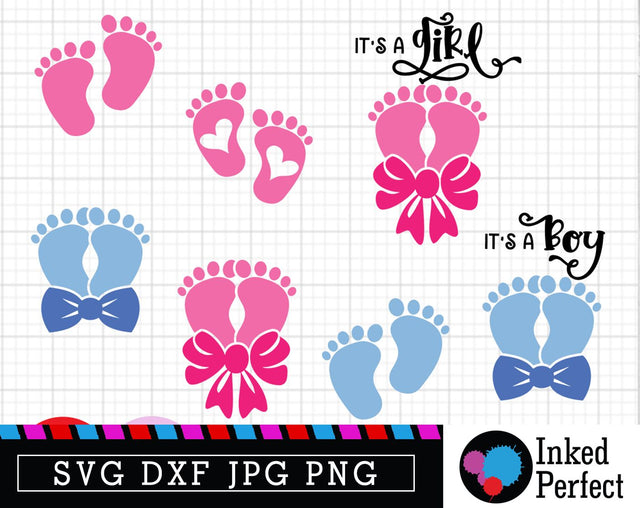 Baby Feet Bundle SVG Inked Perfect 