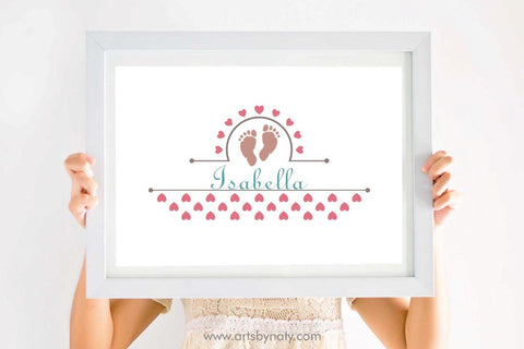 Baby feet - footprint SVG for a monogram. SVG Arts By Naty 