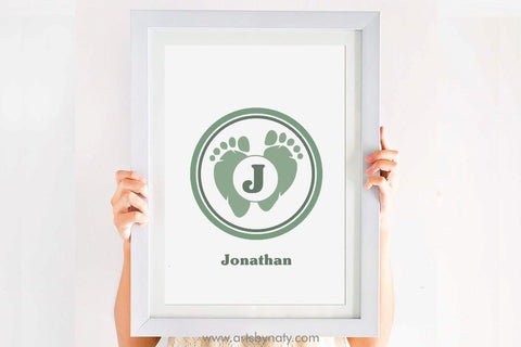 Baby feet - footprint SVG for a monogram. SVG Arts By Naty 