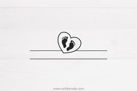 Baby feet - footprint SVG for a monogram. SVG Arts By Naty 