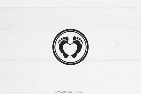 Baby feet - footprint SVG for a monogram. SVG Arts By Naty 