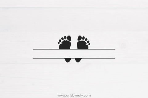 Baby feet - footprint SVG for a monogram. SVG Arts By Naty 