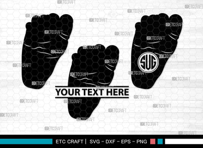 Baby Feet Monogram, Baby Feet Silhouette, Baby Feet SVG, Baby Foot Print Svg, Baby Heart Feet Svg, SB00337 SVG ETC Craft 