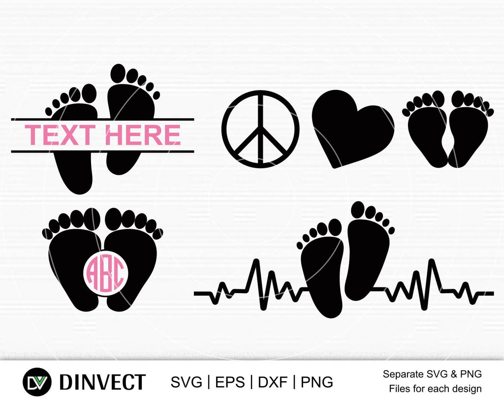 Baby feet SVG, Baby Feet Bundle Svg, Baby footprint svg, Baby foot ...