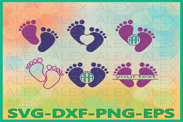 Baby Feet Svg, Baby Monogram SVG AlexSVGStudio 