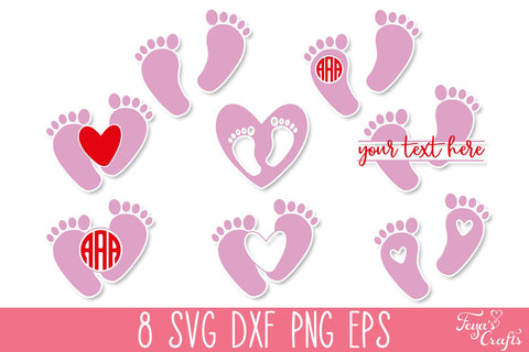 Baby Feet SVG Pack SVG Feya's Fonts and Crafts 