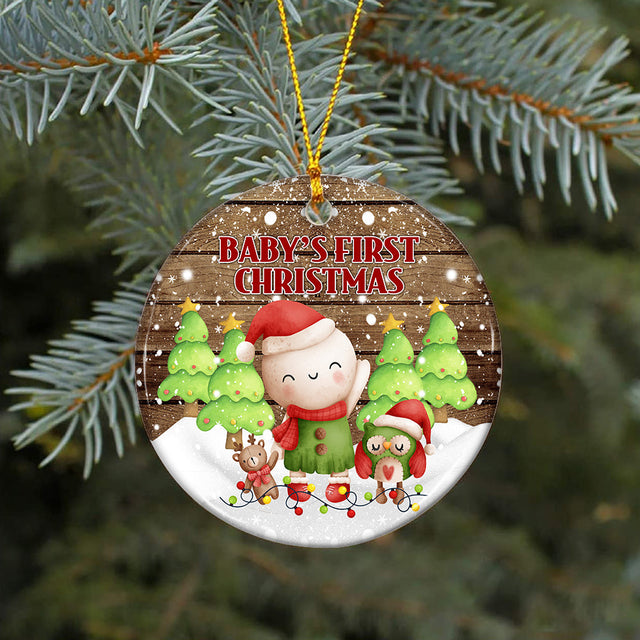 Baby First Christmas PNG, Cute Snowman Kids Christmas Ornament Round Sublimation, Snowman PNG, Christmas PNG, 1st Christmas Png Sublimation CaldwellArt 