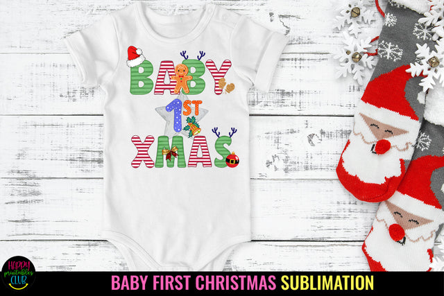Baby First Christmas Sublimation I First Christmas Ornament Sublimation Happy Printables Club 