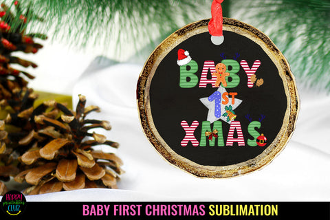 Baby First Christmas Sublimation I First Christmas Ornament Sublimation Happy Printables Club 